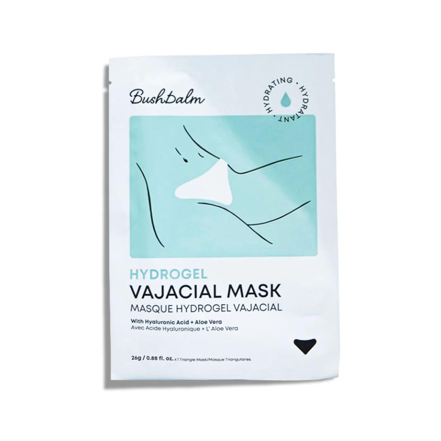 Bushbalm Hydrogel Vajacial Triangle Mask - Hydrating Post-Hair Removal Patch with Hyaluronic Acid and Aloe Vera to Cool and Soothe Skin, Triangle Only