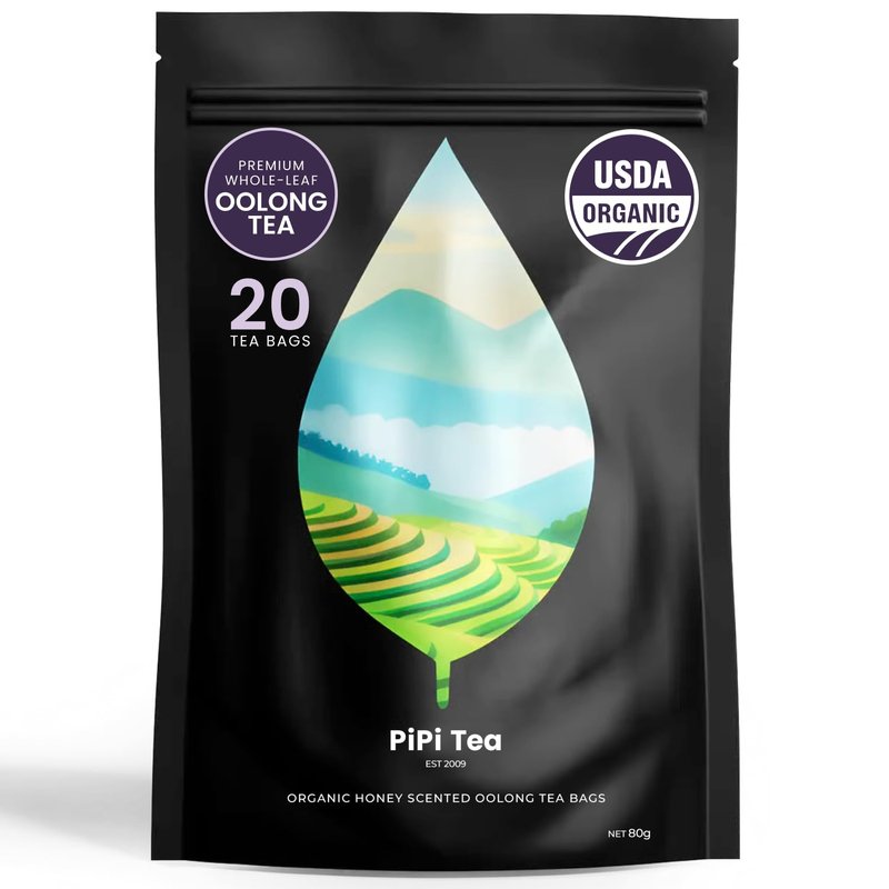 Organic Oolong Tea Bags - Whole Leaf, Calming & Stress Relief | 20 Bags (4g Each)