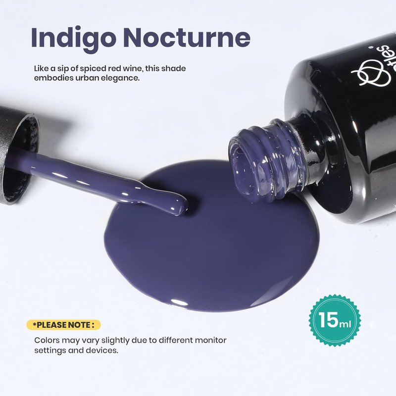 Beetles Builder Gel for Nails - Indigo Nocturne 0.5 oz | 8-in-1 Thickening & Strengthening Gel for DIY Salon Use