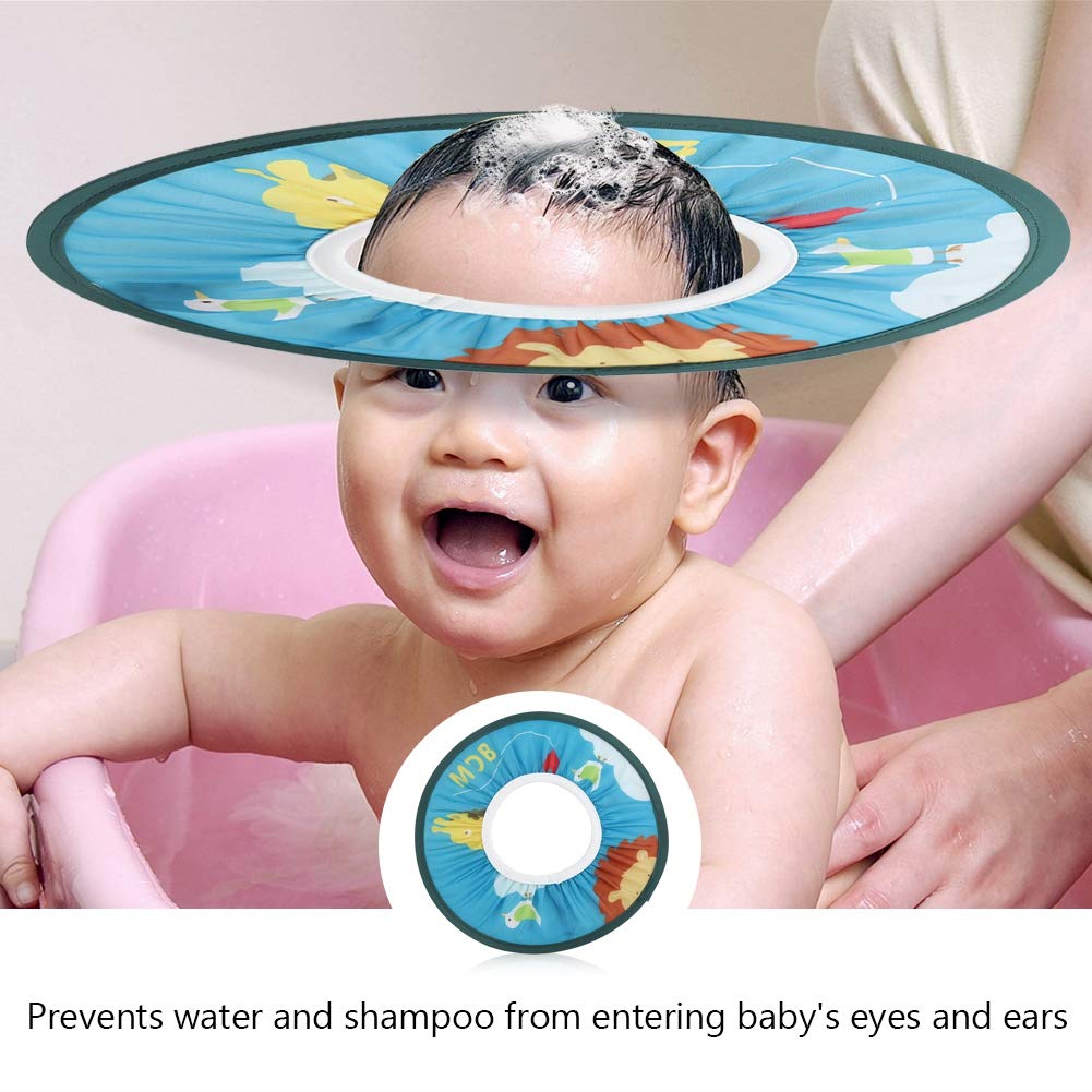 Baby Bath Rinser, Shampoo Shield for Kids and Toddlers, Blue, Safe Water Protection for Eyes and Ears During Shower, Bathtub Use