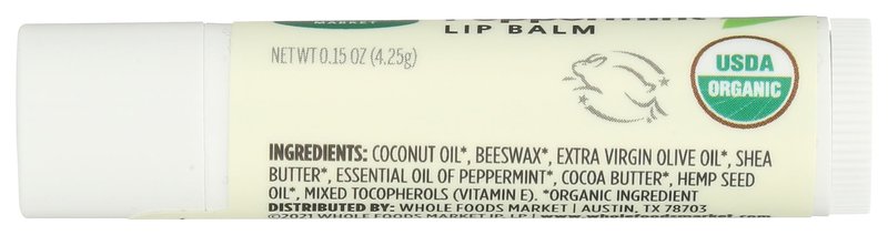 365 by Whole Foods Market, Organic Lip Balm, Peppermint, 0.15 Ounce