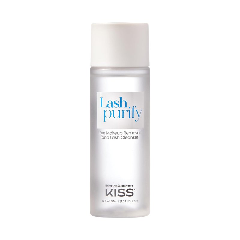 KISS Lash Purify Eye Makeup Remover - Gentle 3-in-1 Formula for Lash Glue & Waterproof Makeup, 50 ml
