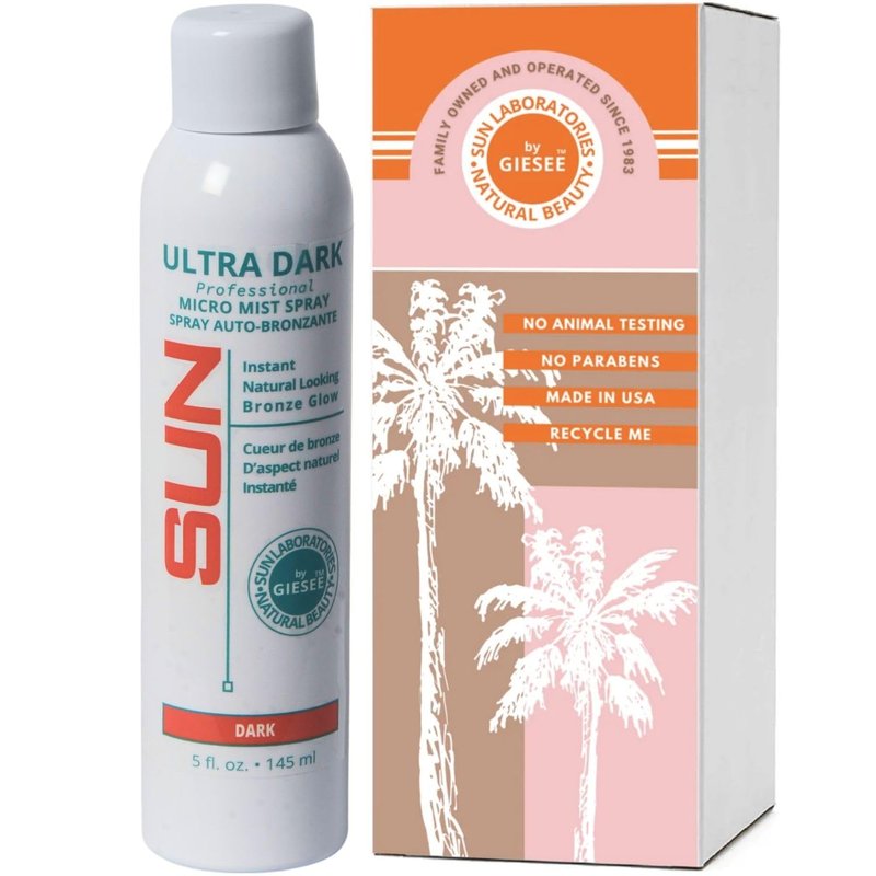 Sun Laboratories By Giesee Ultra Dark Spray Can - Spray Tan Self Tanner | Sunless Tanning Mist | Tanning Spray for Face and Body | Self Tan Mist | Sunless Tanner for Ultra Dark Tan