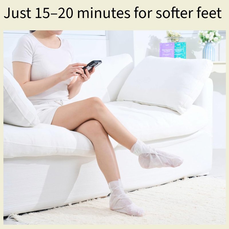 Codi New York Relaxing Aroma Foot Mask, Home Spa Moisturizing Pedicure Socks, 6 Pairs, For Dry Cracked Heel, Hydrating Foot Treatment, Made in Korea (Lavender)