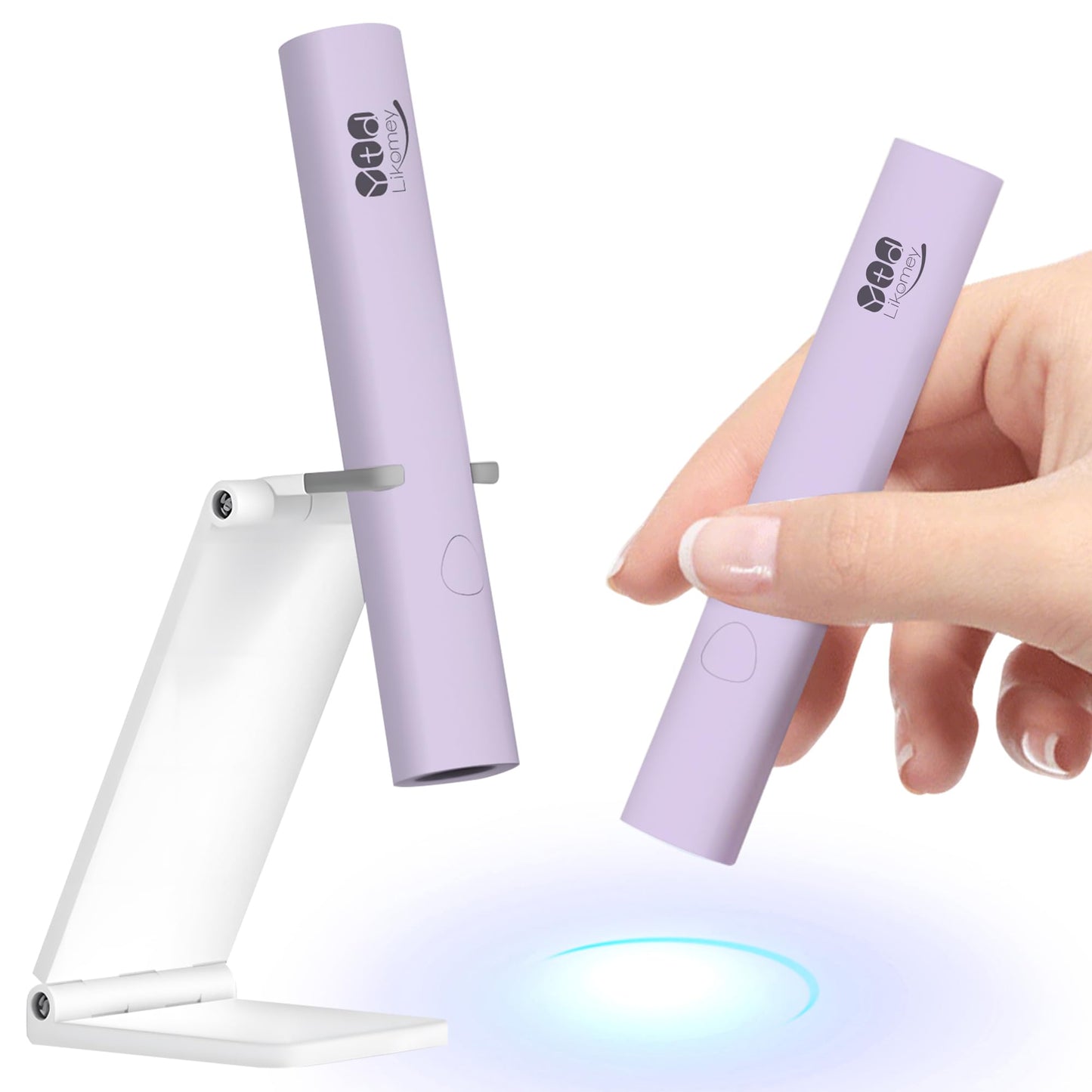 YTD Likomey Intelligent Sensor Handheld UV Light for Nail Gel with Magnetic Stand,Mini Portable Cordless Rechargeable Leather Nail Lamp with LCD Display,Fast Curing for UV Glue Builder Gel-G1 Orange