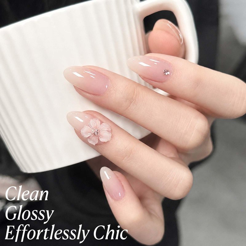 AZUREBEAUTY 6 Colors 15ml HEMA Free Jelly Purera Gel Nail Polish Set, Same Color Bottles, Soak Off UV LED Gel Polish Kit Nail Art for DIY at Home Manicure Salon Gifts, Milky White Pink Neutral Sheer