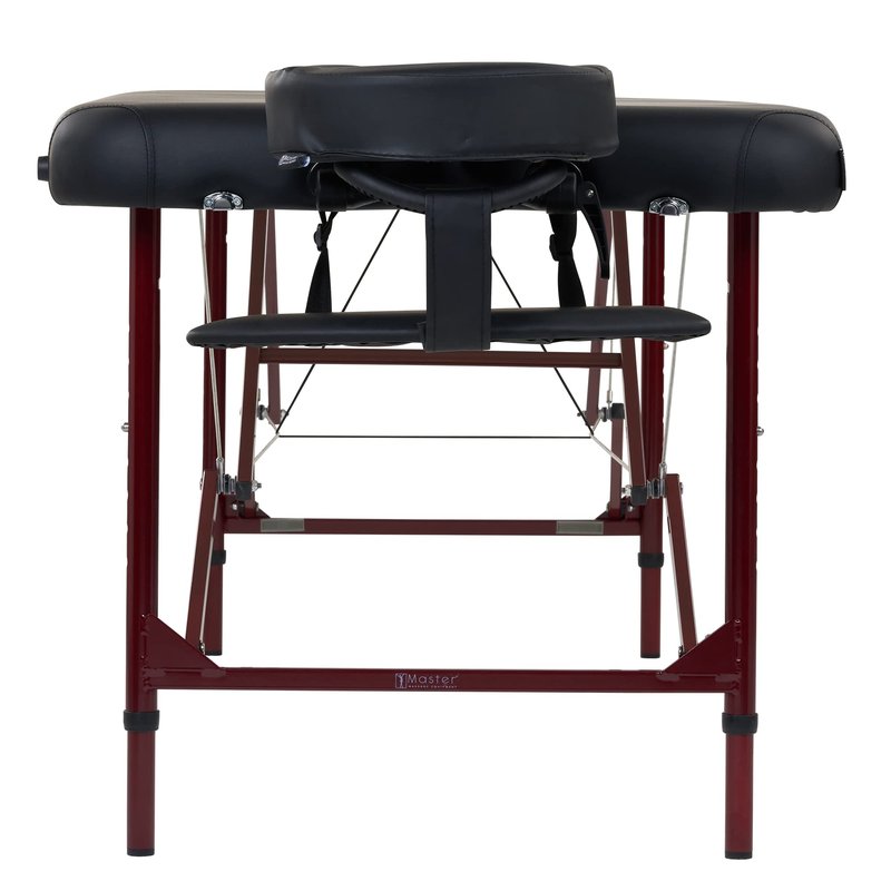 Master Massage Zephyr Lightweight Portable Massage Table Package – Professional Folding Spa Bed, Tattoo Table with Carrying Case (Black, Maroon)