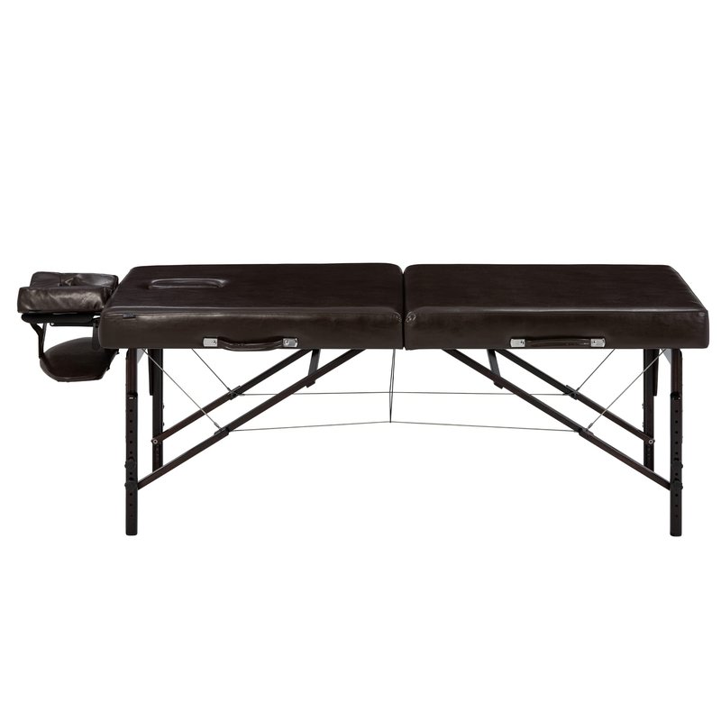 Master Supreme 31" Extra Wide Portable Massage Table – 3" Memory Foam Spa Bed, Professional Facial & Beauty Salon Table, Easy Setup, PU Leather Upholstery, Coffee Brown