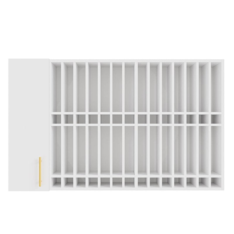 OmySalon Wall Mounted Salon Station - Hair Color Rack Organizer with Adjustable Shelves | White