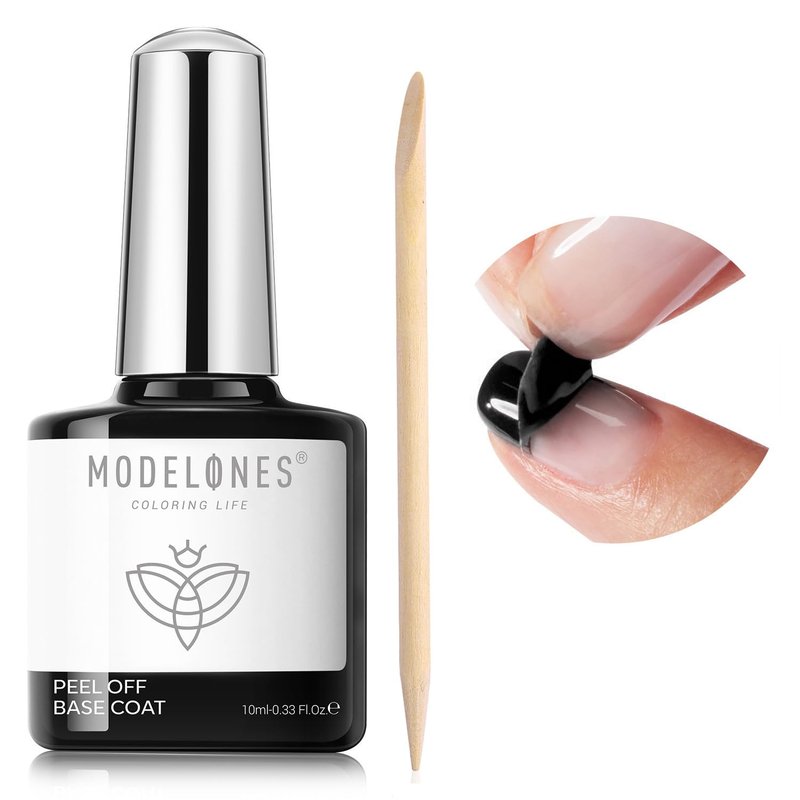 Modelones Non-U V Gel Base Coat - Quick Dry Peelable Formula for Thin & Weak Nails | 10ml