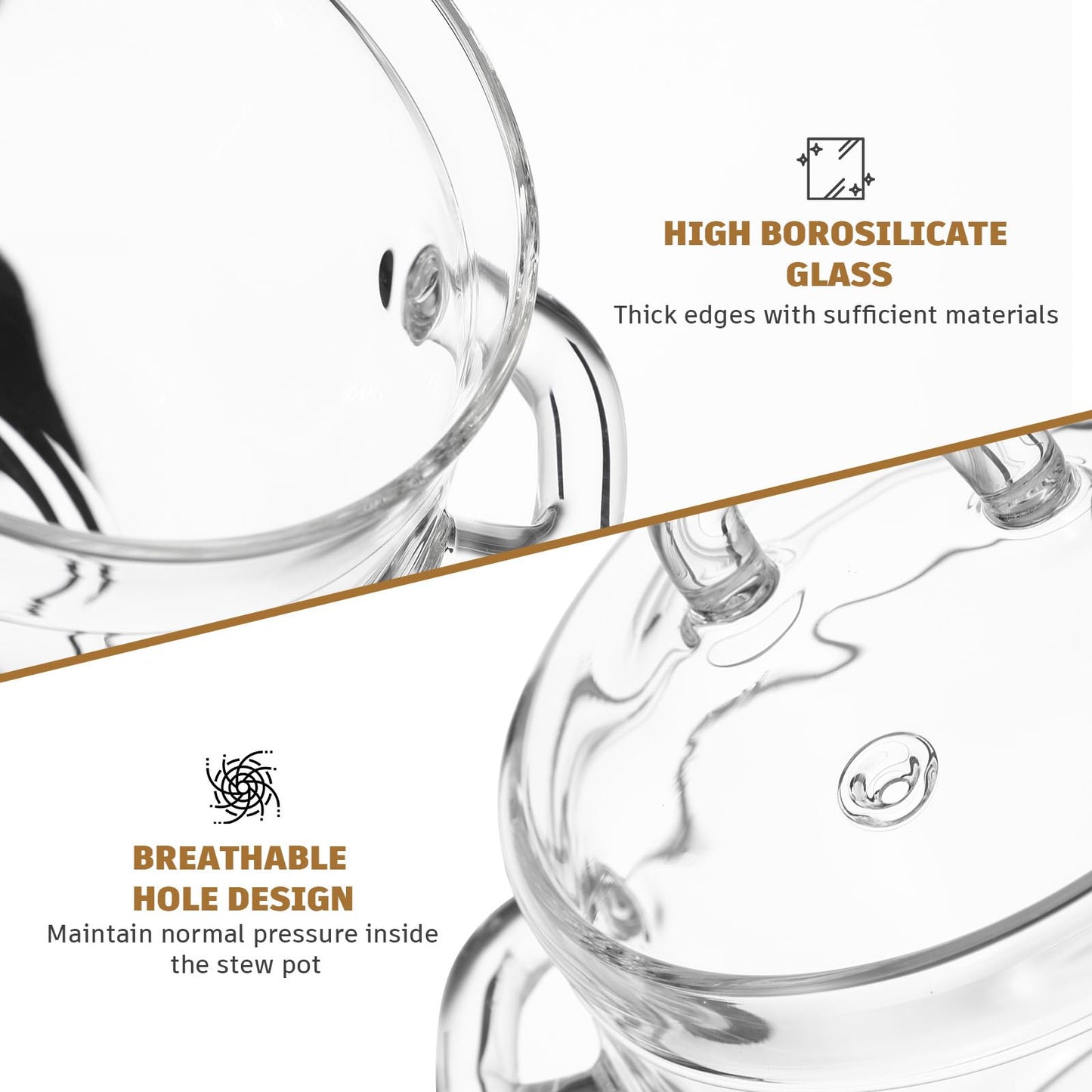 Hemoton Glass Pot with Lid 23Oz Clear Heat-Resistant Borosilicate Stewing Pot for Cooking Soup Noodles Tea and Milk on Stovetop