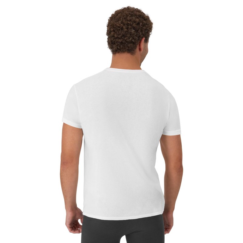 Hanes Mens Cotton, Moisture-wicking Crew Tee Undershirts, Multi-packs, White - 6 Pack, Medium US
