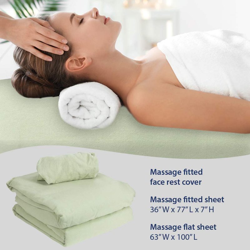 ForPro Premium Flannel Massage Sheet Set - Soft & Cozy 3-Piece in Sage Color
