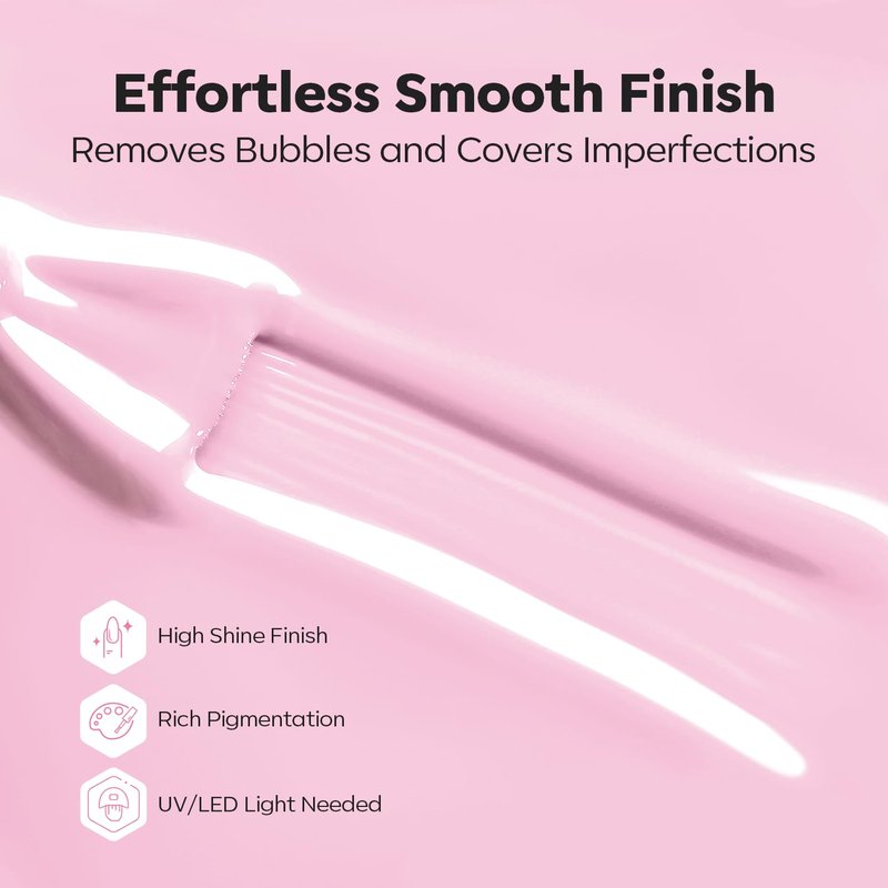 modelones Builder Nail Gel, 8-in-One Baby Pink Builder, Pastel Pink Rubber Base Gel Polish, LED Lamp Cured Color Base Hardener Apex Building Strengthener Extension for DIY Salon Girls Home