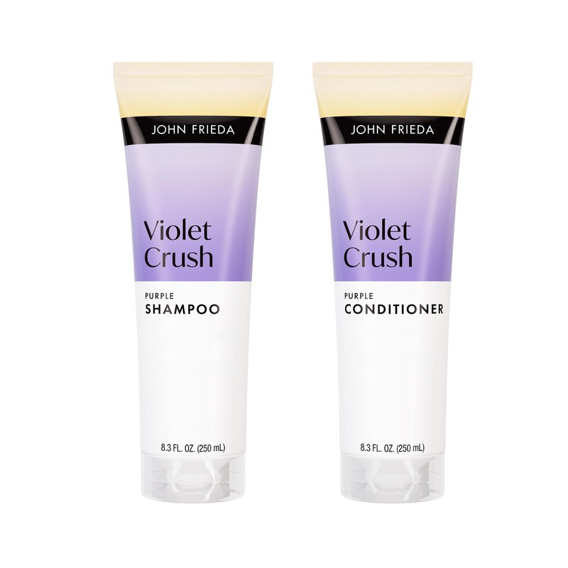 John Frieda Violet Crush Purple Shampoo and Conditioner Bundle, Violet Shampoo and Violet Conditioner, 8.3 Fl Oz, Pack of 2