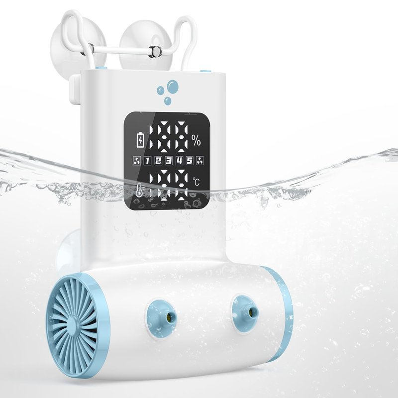 Bath Jets for Tub, TAREIDEW Dual Outlet Bathtub Jet Spa, Jet & Bubble Modes, 13000mAh Rechargeable Bath Jet with Loofah, 5-Speed Adjustable, IPX8 Waterproof, Home Spa Relaxation Gift, White/Blue
