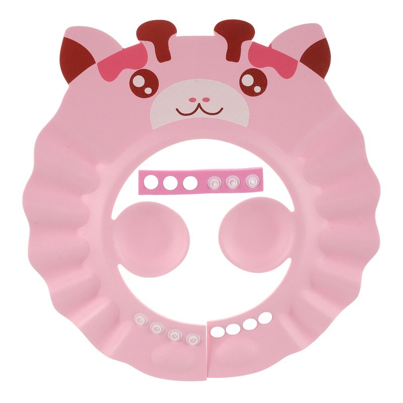 Baby Shower Cap for Washing Hair - Adjustable Hippo Toddler Shampoo Hat with Ear Flaps, Waterproof Kids Bath Visor Shield to Keep Water Out of Eyes, Infant Essentials