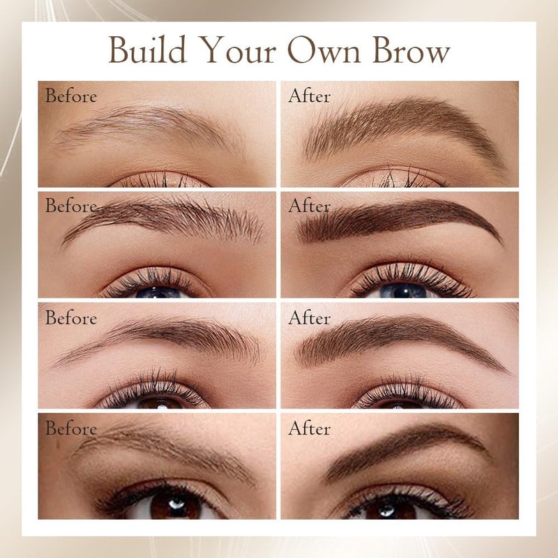 Skiennix 2-in-1 Eyebrow Pencil - Waterproof Dual-Ended Microblading Pen with Brush & 4 Tips | Gray
