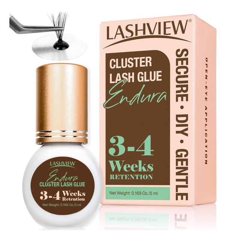 LASHVIEW Lash Cluster Glue - Strong Hold for 3-4 Weeks | Waterproof, Low Irritation, Quick Dry (5ml)
