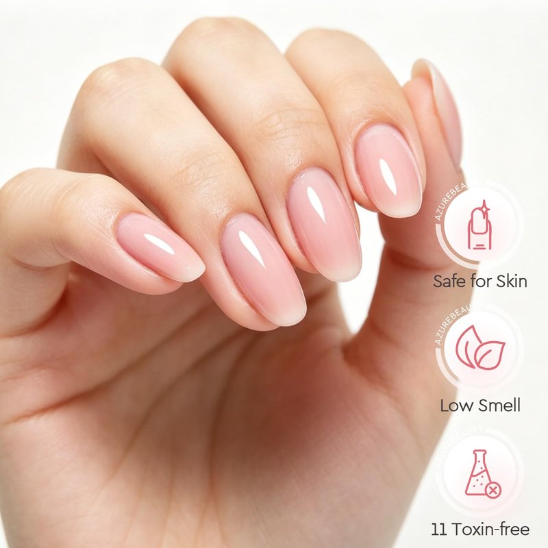 Builder Gel for Nails - 7-in-1 Rose Blush Self-Leveling Nail Strengthener | 18ml UV/LED Soak Off for Beginners