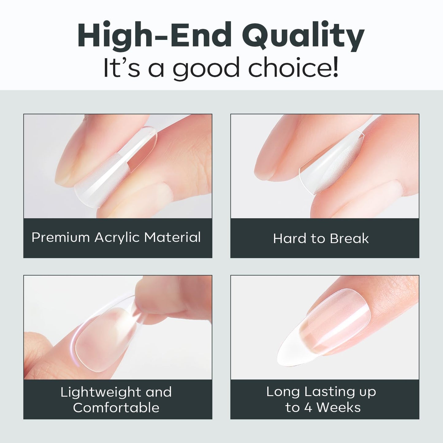 XXL Long Square Nail Tips - Pre-shaped Soft Gel Fake Nails for DIY Manicure | 216 PCS, 12 Sizes