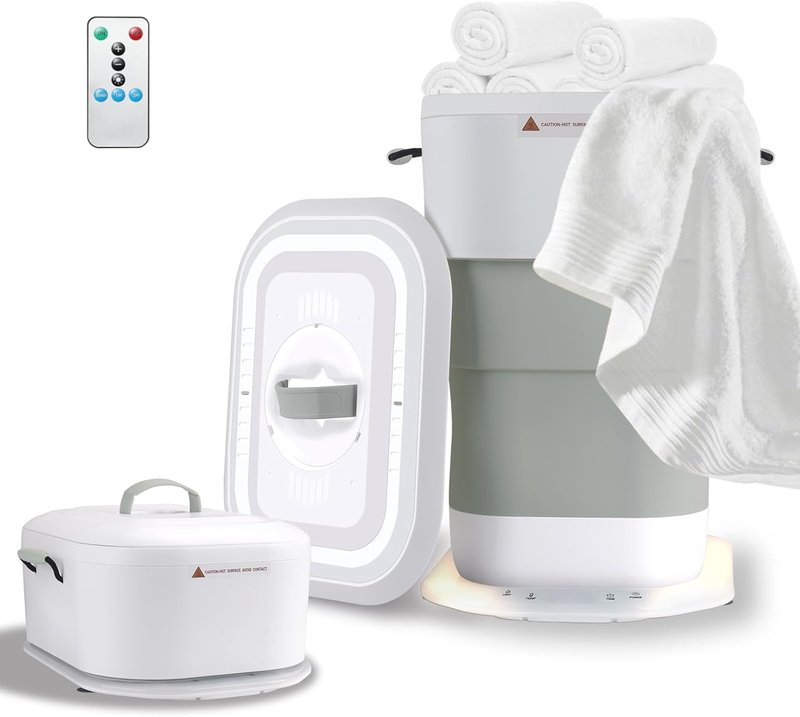 LIONROGE 27L Foldable Towel Warmer - Heated Bucket with Timer & Auto Shut Off | Fits Two Oversized Towels