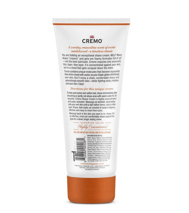 Cremo Sandalwood Shave Cream, Astonishingly Superior Ultra-Slick Shaving Cream for Men, Fights Nicks, Cuts and Razor Burn, 6 Fl Oz (Pack of 3)