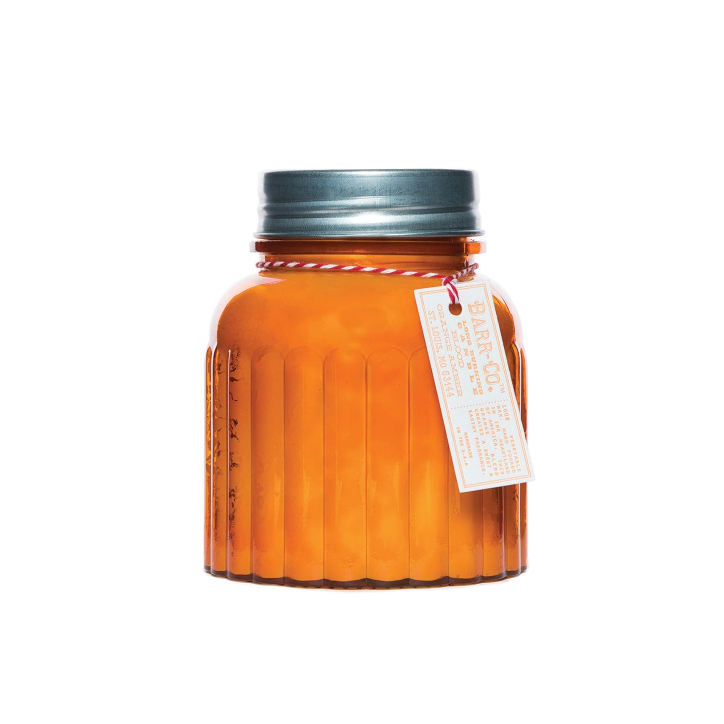 Barr-Co. Soap Shop Blood Orange Amber Apothecary Jar Candle, Orange & Amber Essential Oils, 100% Vegetable & Soy Wax Candles for Home, 120-Hour Burn Time, Clean Burning Candles, 20 oz