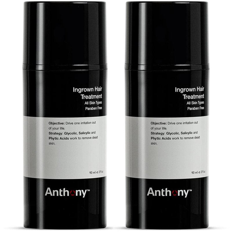 Anthony Ingrown Hair Treatment for Men (Pack of 2) – Gel Solution to Calm Down Razor Burn – Scar and Redness Eliminator, Bump Removal – 3 Fl. Oz