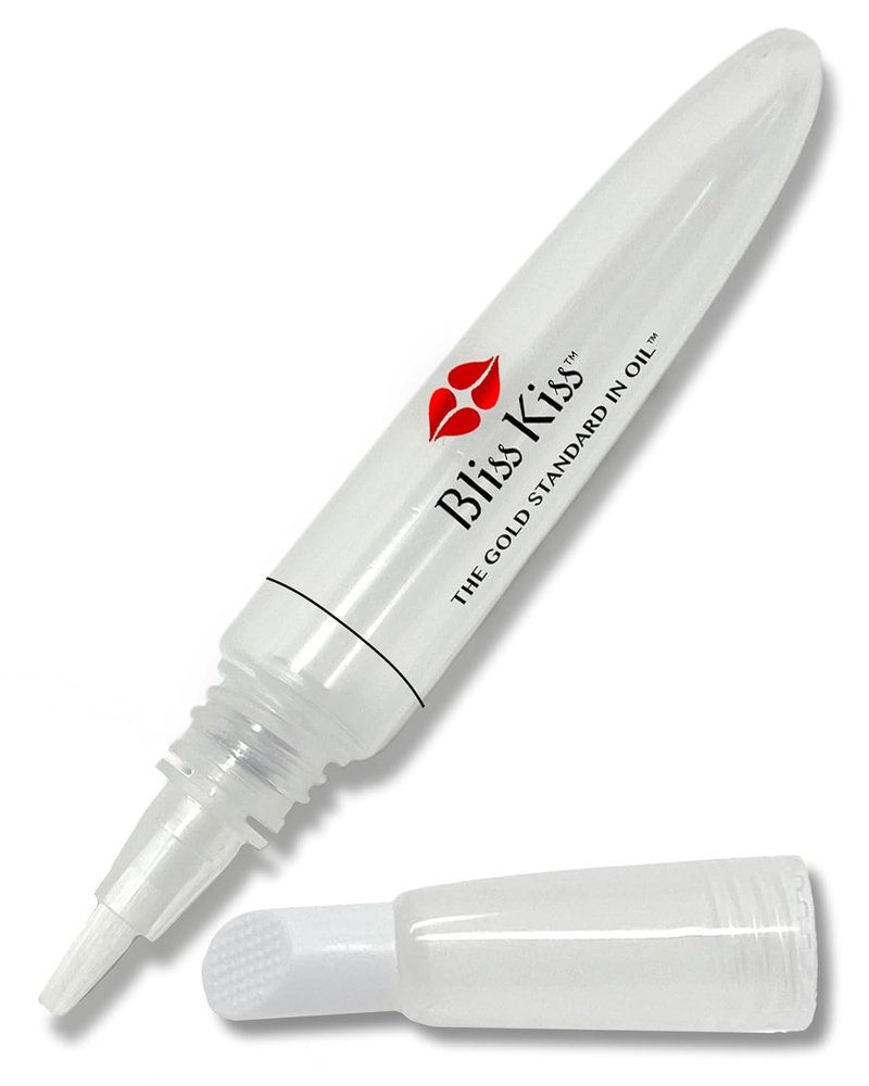 Bliss Kiss Refillable Cuticle Oil Pen - 8 ml Nail Oil with Soft Brush Applicator & Cuticle Pusher