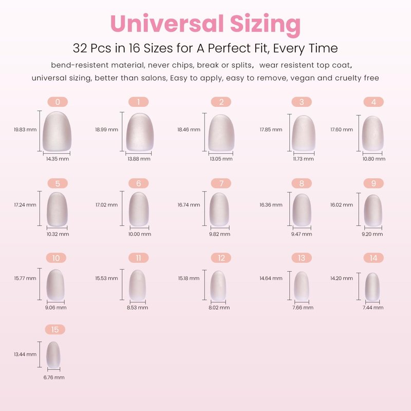 Nail Reformation Press On Nails, Matte Grey | Smoky Grey Short Round Fake Nails with Cat Eye Velvet Finish, Reusable Natural Stick On Nails Kit - 32 Pcs in 16 Sizes with Glue, Manicure Gifts for Women