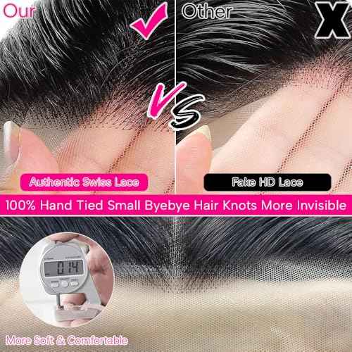 Bob Wig Human Hair 13x6 HD Frontal Lace Wig 180% Density Short Bob Wigs for Black Women Pre Plucked 100% Brazilain Virgin Human Hair Wigs - 14 Inch 13x6 Straight Bob Wig Natural Black Color