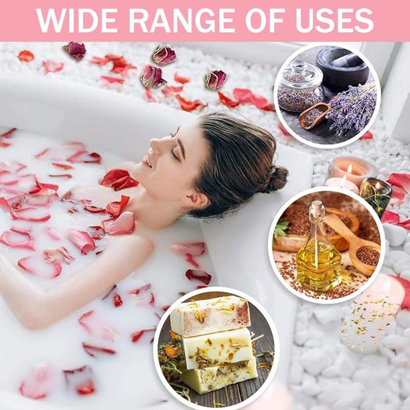 Ouliget Dried Flowers Pedicure Foot Soak Kit,8 Bags Set for Dry Tired Feet,Including Rose Buds,Lavender,Jasmine,Chrysanthemum,Lemongrass,Mint, Peony,Peach Blossom (8 Bags, Dried Flowers)