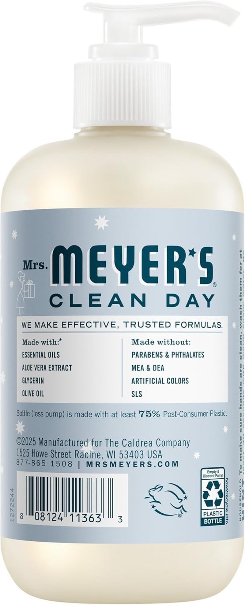 MRS. MEYER'S CLEAN DAY Holiday Hand Soap Bundle (Gingerbread + Iowa Pine + Peppermint + Snow Drop)