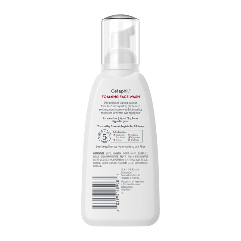 Cetaphil Redness Relieving Foaming Face Wash For Sensitive Skin, 8 Fl Oz, Gently Cleanses & Calms Sensitive Skin Without Over Drying, (Packaging May Vary)
