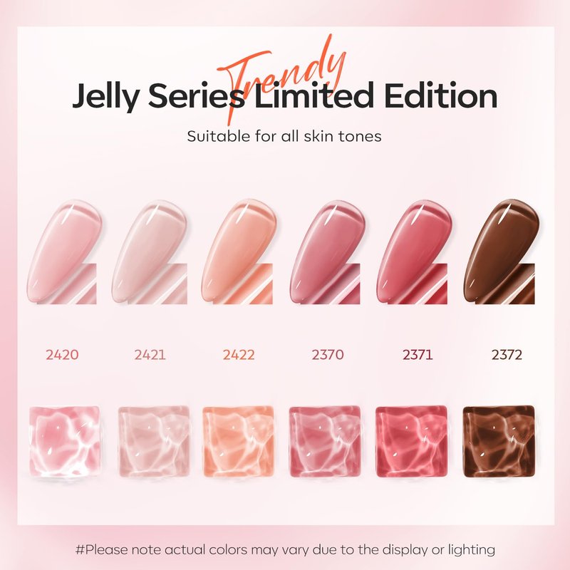 Modelones Gel Nail Polish Set - 6 Colors Including Nude, Red, Pink & Brown | Perfect for DIY Manicure Gifts