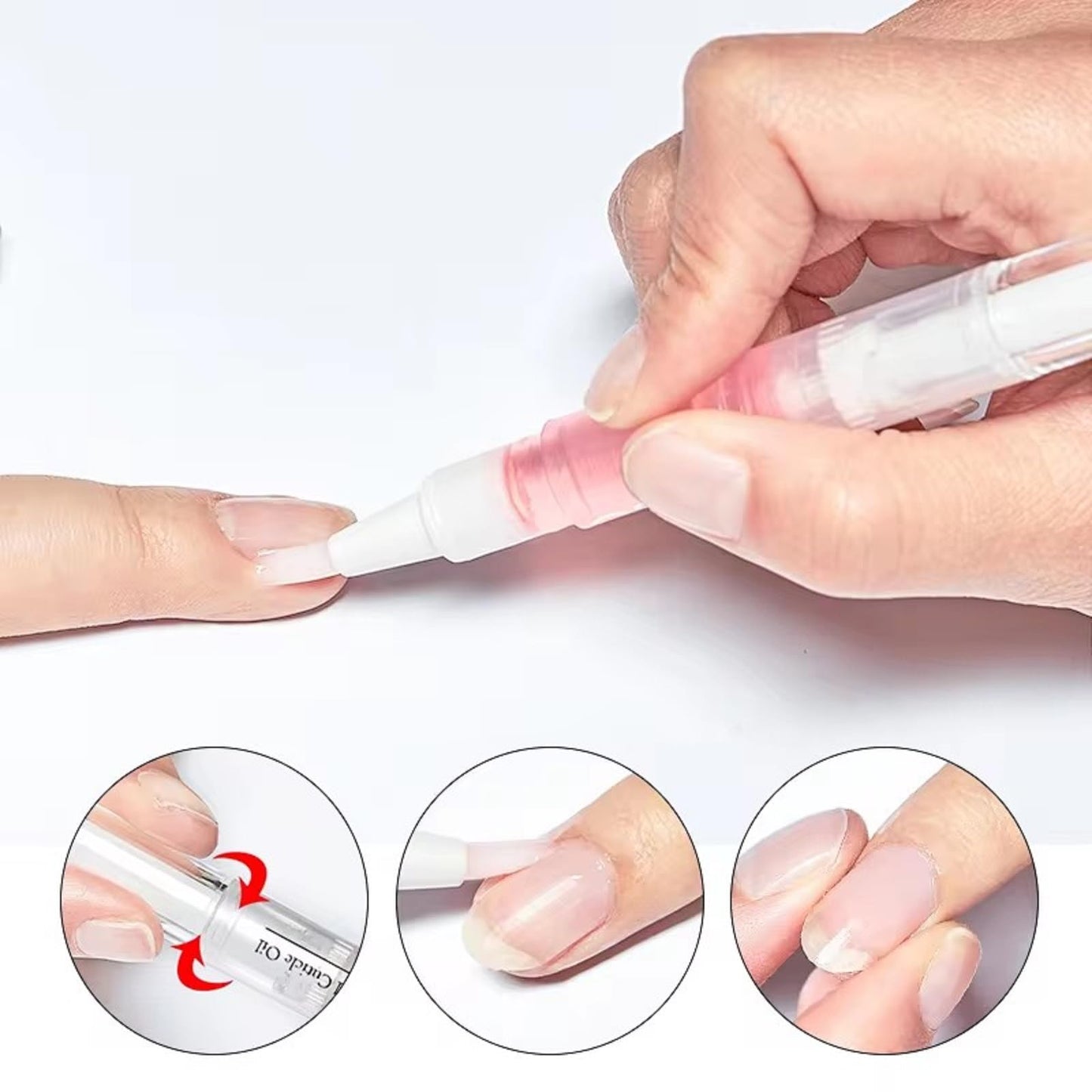 Yimart Set of 4pcs Aloe Flavor Cuticle Revitalizer Oil Pen with Soft Brush,Nail Nutritional Cuticle Oil Pen For Anti-barb Finger Edge Nail Care Tool