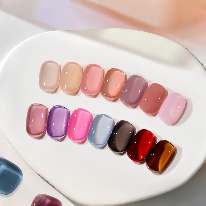 MAYCHAO 15ML Jelly Sheer Tortoise Gel Nail Polish 1Pc Transparent Hot Cocoa Amber Gel Polish Soak Off UV LED Translucent Nail Polish Nail Art Starter Manicure Salon DIY at Home, 0.5 OZ