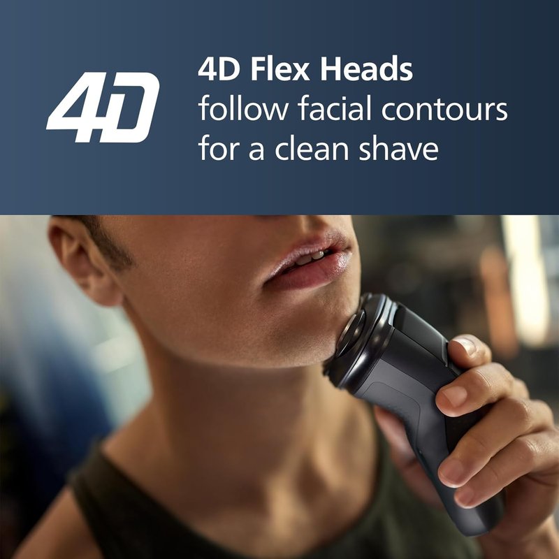 Philips Norelco Shaver 2400 Series - Wet & Dry Electric Shaver with Pop-Up Trimmer | Deep Black Model X3001/90