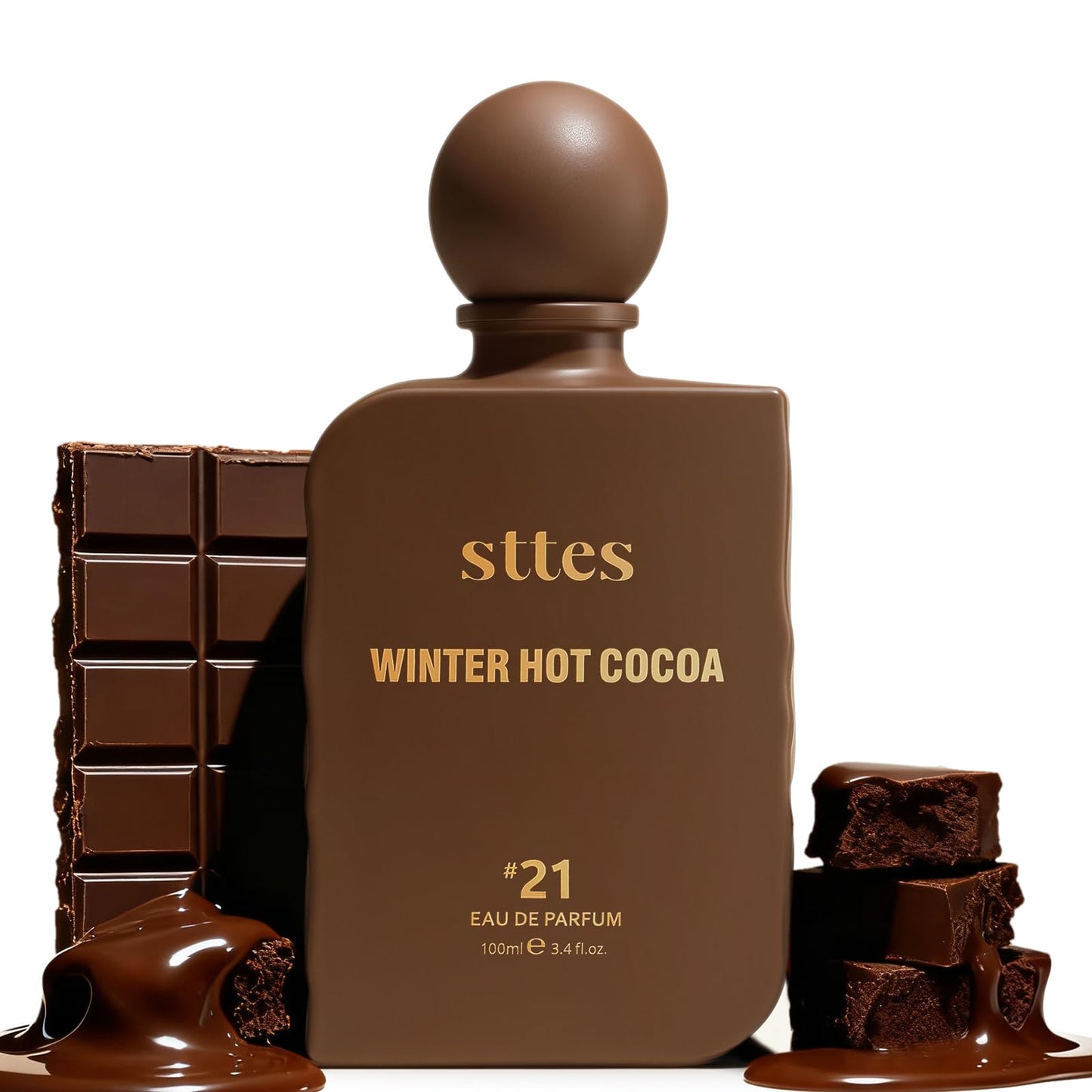 Sttes Perfume #21 for Women – Winter Hot Cocoa Eau de Parfum, Warm Cocoa, The Exact Sweetness You Remember:Hot Milk & Soft Vanilla Scent, Long-Lasting Sweet Gourmand Fragrance, 100ml