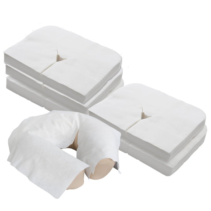 EarthLite Disposable Face Cradle and Headrest Covers, 500-Pack, Medical-Grade, Ultra Soft, Luxurious, Non-Sticking for Massage Tables & Chairs, White