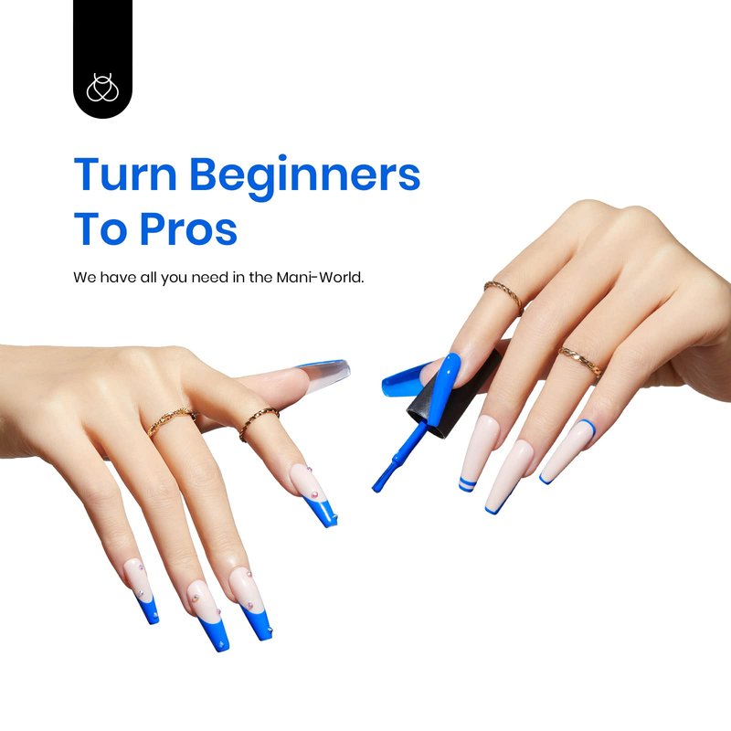 Beetles Blue Gel Nail Polish, 15ML Electric Punk Bright Blue Gel Polish, Soak Off Uv LED Summer Nails Art DIY Manicure for Women