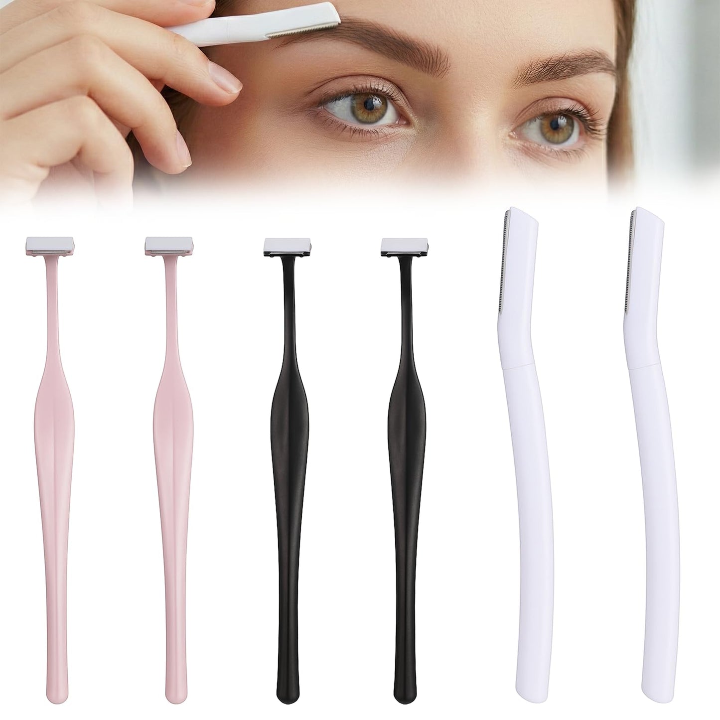 6pcs Dermaplane Razor for Women Face, Eyebrow Razors, Small Face Razor for Peach Fuzz, Multipurpose Exfoliating Tools for Women and Men