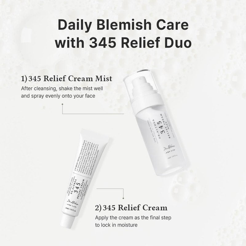 Dr.Althea 345 Travel Kit - Relief Cream (15ml) & Mist (60ml) | Korean Vegan Skin Care Set