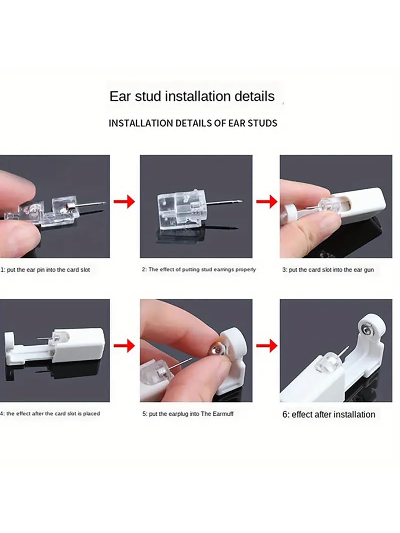 4PCS Disposable Ear Piercing Unit Kit - Sterile, Painless, Easy-to-Use Cartilage Tragus Helix Piercing Gun with Stud DIY Jewelry Making Tool and Machine for Safe At-Home Piercing Experience (4 Gold White Zirconia)