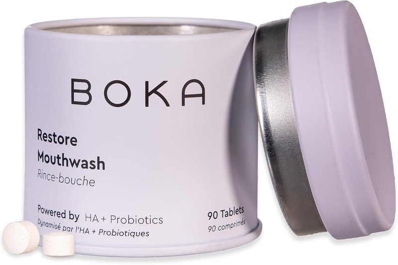 Boka Mouthwash Tablets - Fluoride-Free Hydroxyapatite Chewable Tablets | Travel Size, 90 Pcs, Mint Flavor