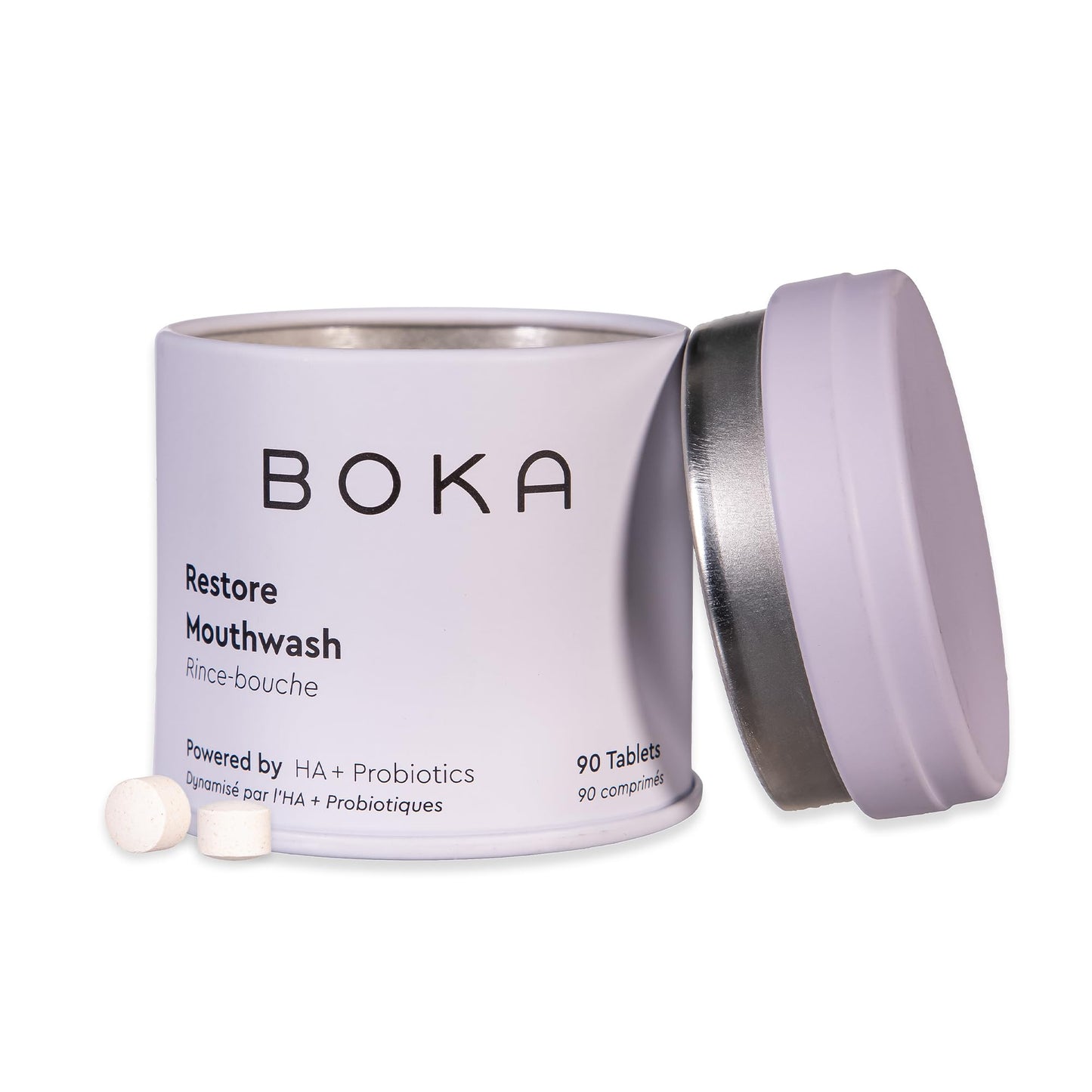 Boka Mouthwash Tablets with Hydroxyapatite - Refreshes Breath - Fluoride Free & Alcohol Free - Travel Size Mouthwash Chewable Tablets - (90 Pcs, Mint)