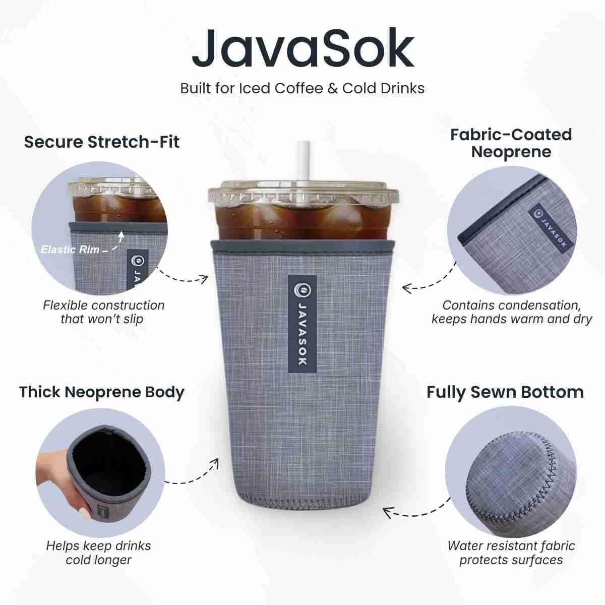 Sok It JavaSok Insulated Neoprene Cup Sleeve for Iced Coffee & Cold Soda - Horcrux, Medium (22-28oz)