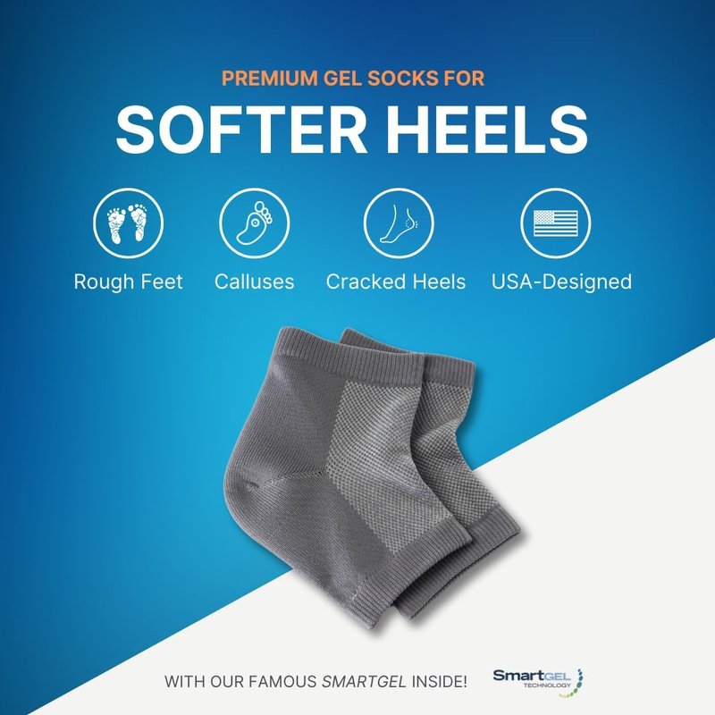NatraCure Vented Heel Sleeves - SmartGel Hydration for Moisturizing Relief | Comfortable Fit