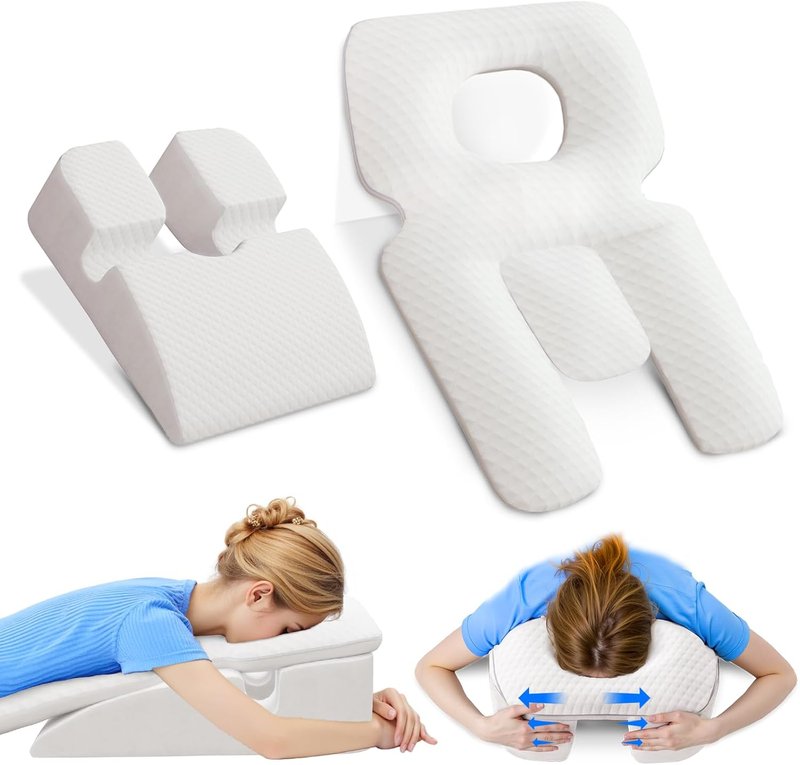 Face Down Pillow,Face Down Pillow After Eye Surgery, BBL Pillow After Surgery Stomach Sleeping Pillow, Home Pillows Faces Down with Shredded Memory Foam and Removable Cover